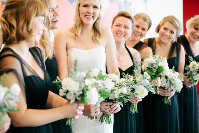 Anthropologie wedding dress, BHLDN bridesmaids, BHLDN tulle bridesmaids dresses, Black tulle bridesmaids dresses, Madison wedding photographer, madison wedding photography, organic modern madison wedding, MMoCA wedding, Art museum wedding photography, wisconsin wedding photographer, Carly McCray Photography