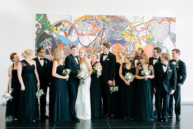 Anthropologie wedding dress, BHLDN bridesmaids, BHLDN tulle bridesmaids dresses, Black tulle bridesmaids dresses, Madison wedding photographer, madison wedding photography, organic modern madison wedding, MMoCA wedding, Art museum wedding photography, wisconsin wedding photographer, Carly McCray Photography