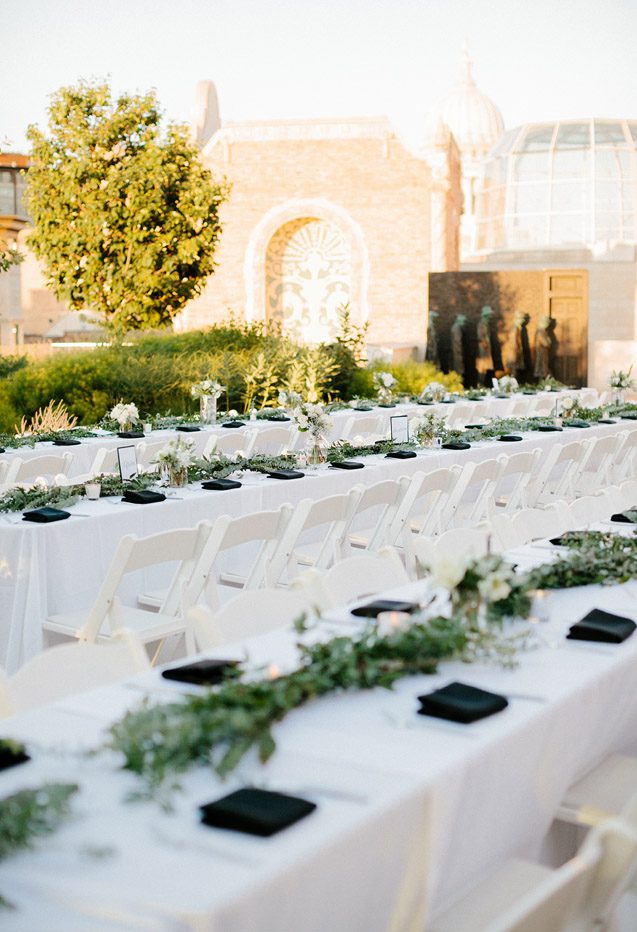 farm table, wedding farm table, organic farm table wedding, organic madison wi wedding, organic blooms, olive leafs, olive branches, olive leaf decor, organic florals, rooftop wedding, wisconsin wedding photography, carly mccray photography