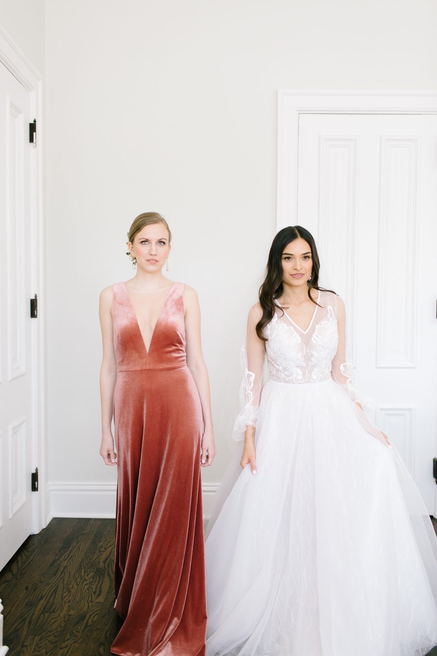 Lake geneva wedding photographers, door county wedding photographers, best wedding photographers, wisconsin bride magazine editorial, carly mccray photography, blush wedding florals, blush bouquet, lake geneva wedding bouquet, bridesmaids, rust bridesmaids dress, velvet jenny yoo bridesmaids dress