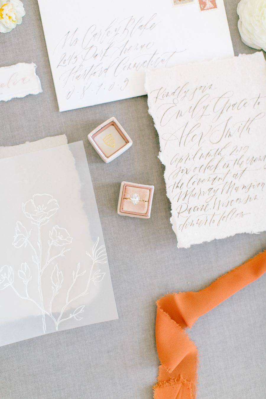 halo engagement ring photos, lake geneva wedding photographers, best lake geneva wedding photographers, jimmy choo wedding shoes, the mrs. box ring box, wedding florals, wisconsin bride magazine photos by Carly McCray , saffron avenue, saffron avenue custom wedding suite