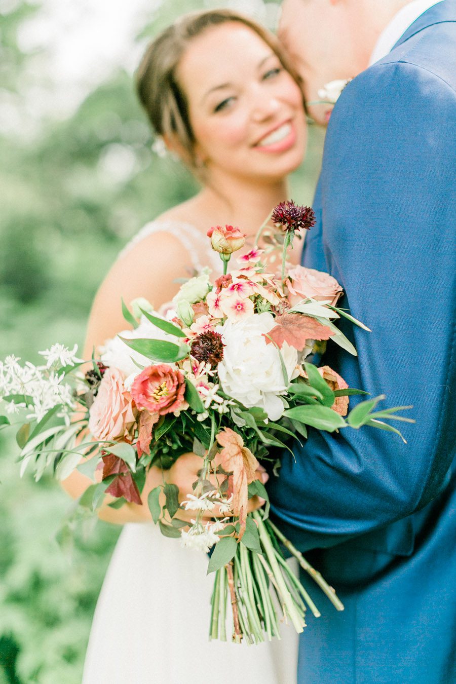 MMoCA Madison Wedding Photographers Cherry Blossom Events Carly McCray, black and white bride, wedding photos, daffodil parker, bridal bouquet, modern bouquet