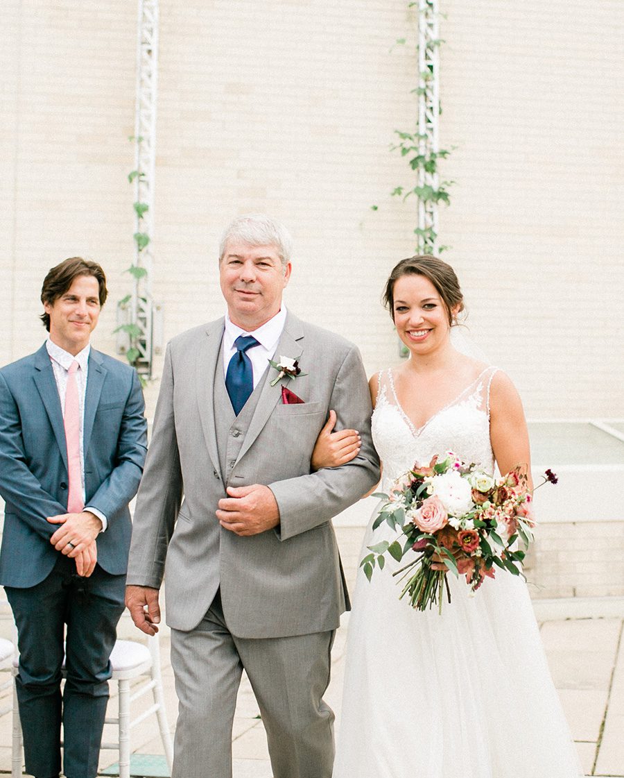MMoCA Madison Wedding Photographers Cherry Blossom Events Carly McCray, black and white bride, wedding photos, daffodil parker, bridal bouquet, modern bouquet