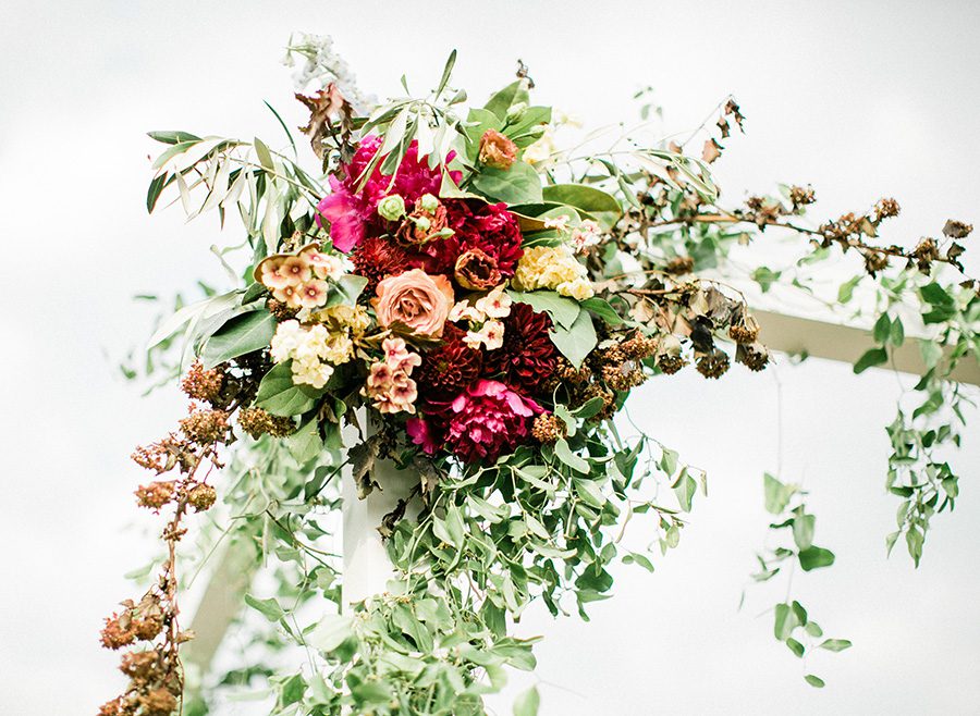 MMoCA Madison Wedding Photographers Cherry Blossom Events Carly McCray, black and white bride, wedding photos, daffodil parker, bridal bouquet, modern bouquet, custom chuppah